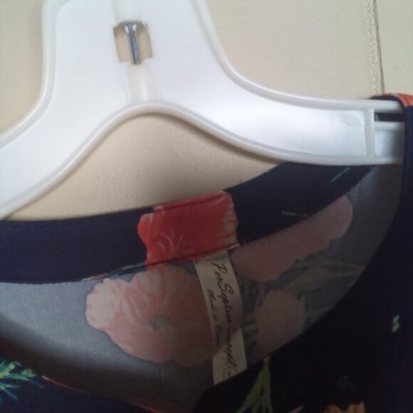 PerSeption Concept Blouse L Sleeveless Floral Blue Red Green - Picture 5 of 13